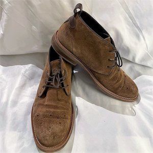 Customer Return Kenneth Cole Reaction Mens Suede Boot Oxford Toe Sz 9.5